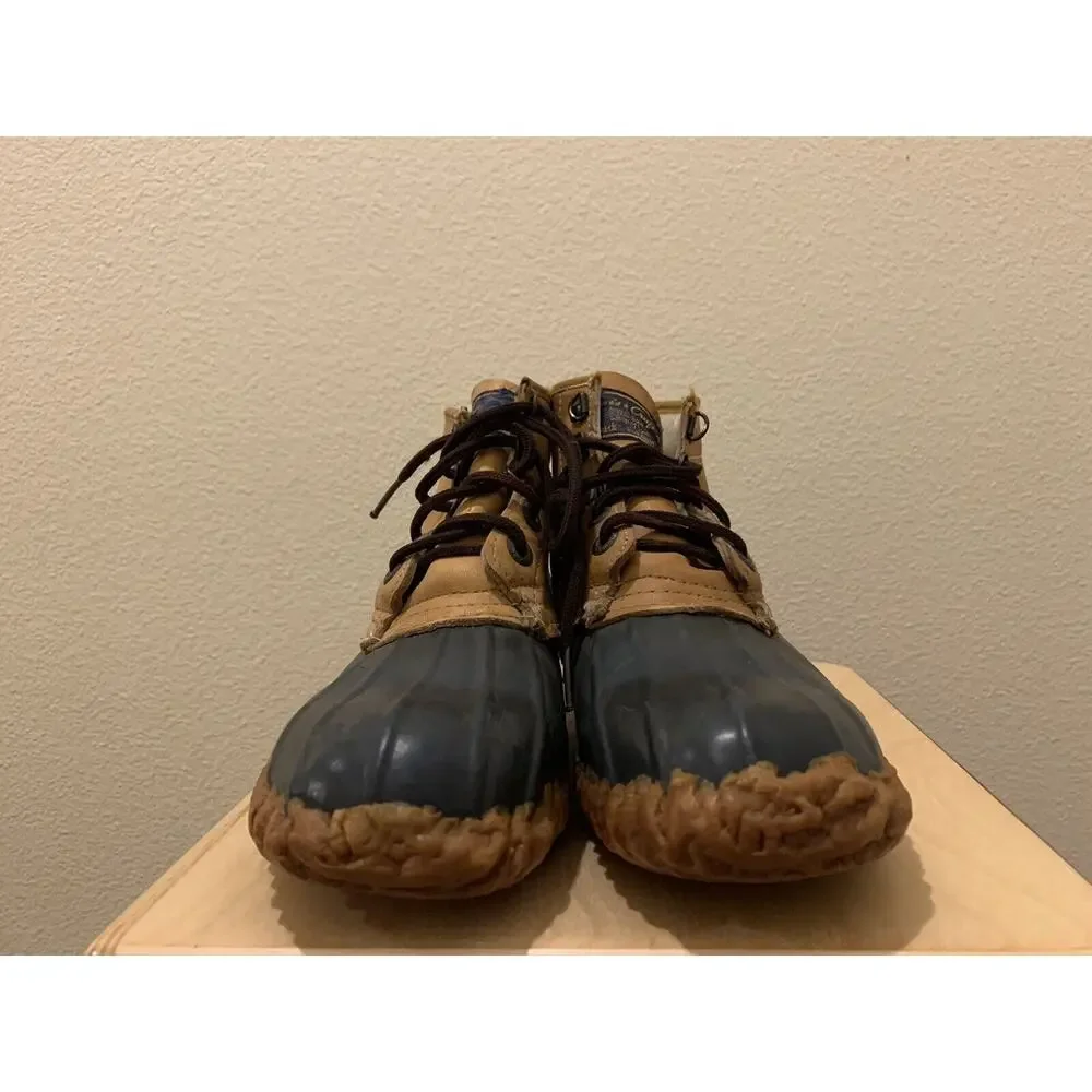 Vtg Womens Chris Craft Duck Boots High Top Footwear Leather Shoes Size 7